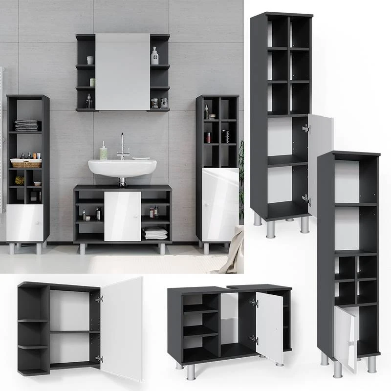 Salle De Bains Fynn Anthracite (4 élém.) 3 Salle De Bains Fynn Anthracite (4 élém.) – Image 3