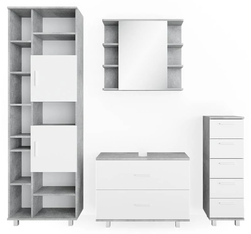 Salle De Bains Ilias Béton (4 éléments) 3 Salle De Bains Ilias Béton (4 éléments) – Image 3