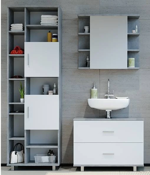 Salle De Bains Ilias Béton (3 éléments) 1 Salle De Bains Ilias Béton (3 éléments)