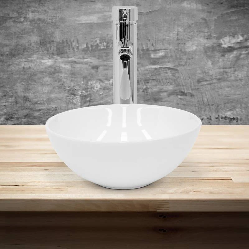 Lavabo Rond Ø 28x116 Cm Blanc 3 Lavabo Rond Ø 28x116 Cm Blanc – Image 3