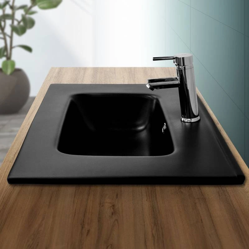 Vasque 71x18x47 Cm Noir 2 Vasque 71x18x47 Cm Noir – Image 2