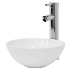 Lavabo Rond Ø 28x116 Cm Blanc