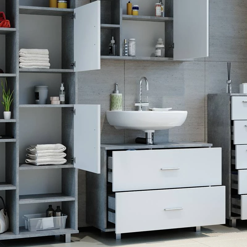 Salle De Bains Ilias Béton (4 éléments) 2 Salle De Bains Ilias Béton (4 éléments) – Image 2