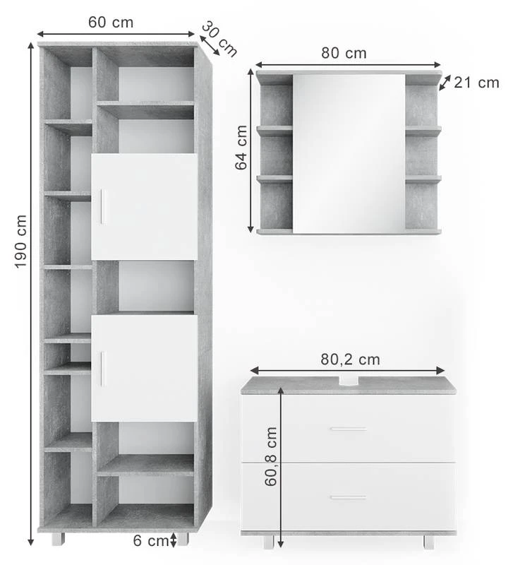 Salle De Bains Ilias Béton (3 éléments) 6 Salle De Bains Ilias Béton (3 éléments) – Image 6