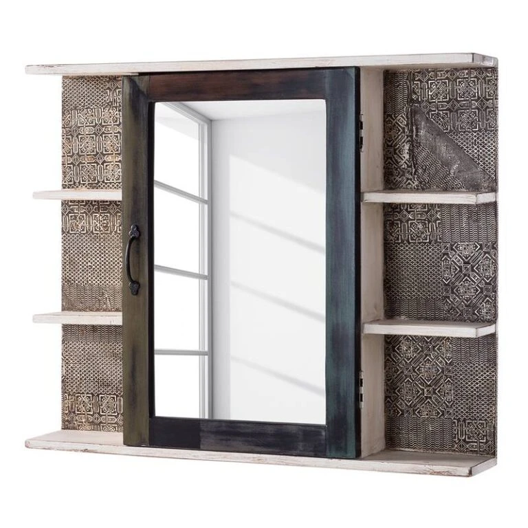 Home24 Boutique -Home24 Boutique spiegelschrank goa white akazie massiv mehrfarbig 4847004 768x768 1